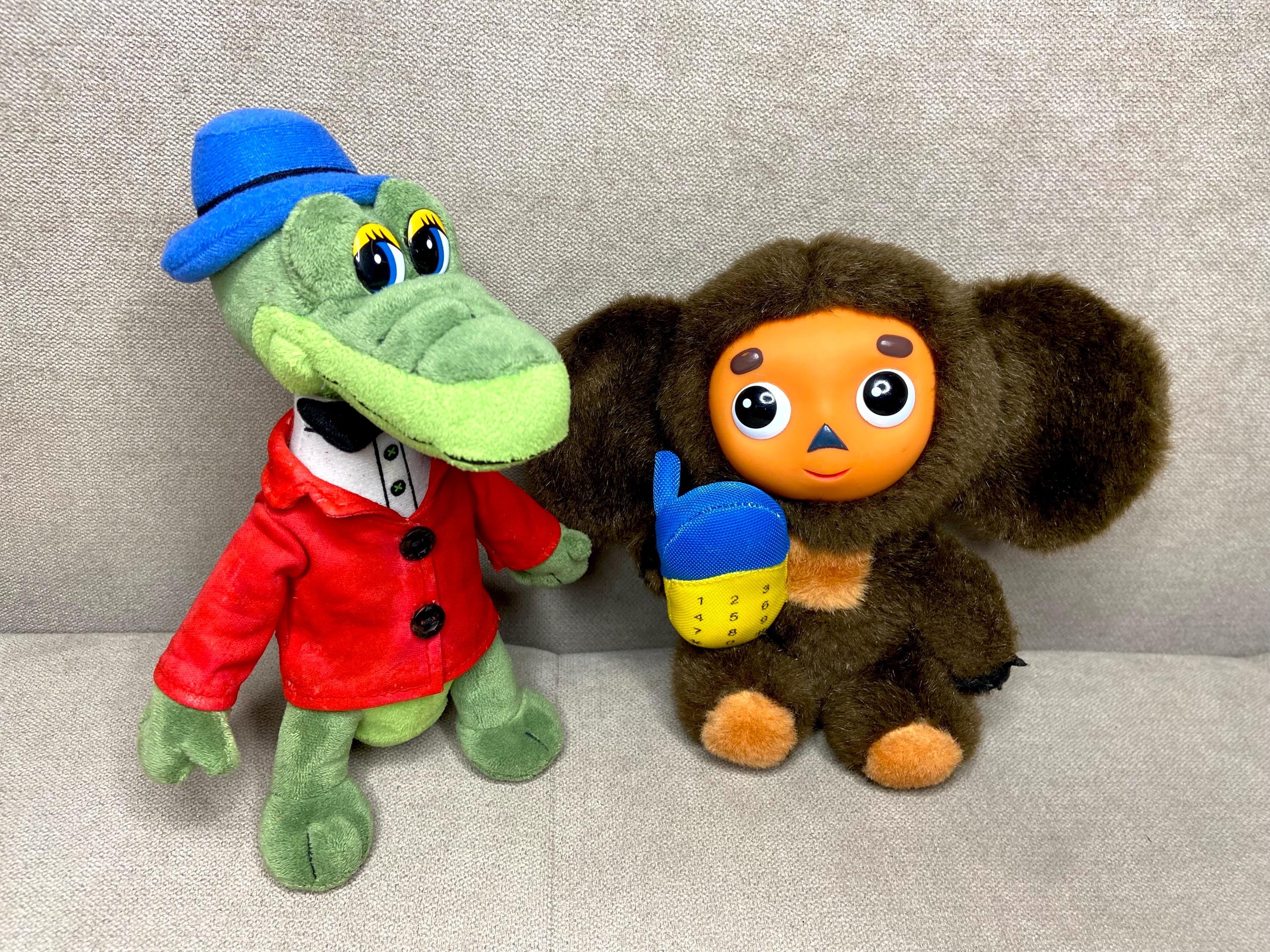 クーちゃん Cheburashka and Crocodile Gena Plush , Vintage Soft Doll USSR, Old