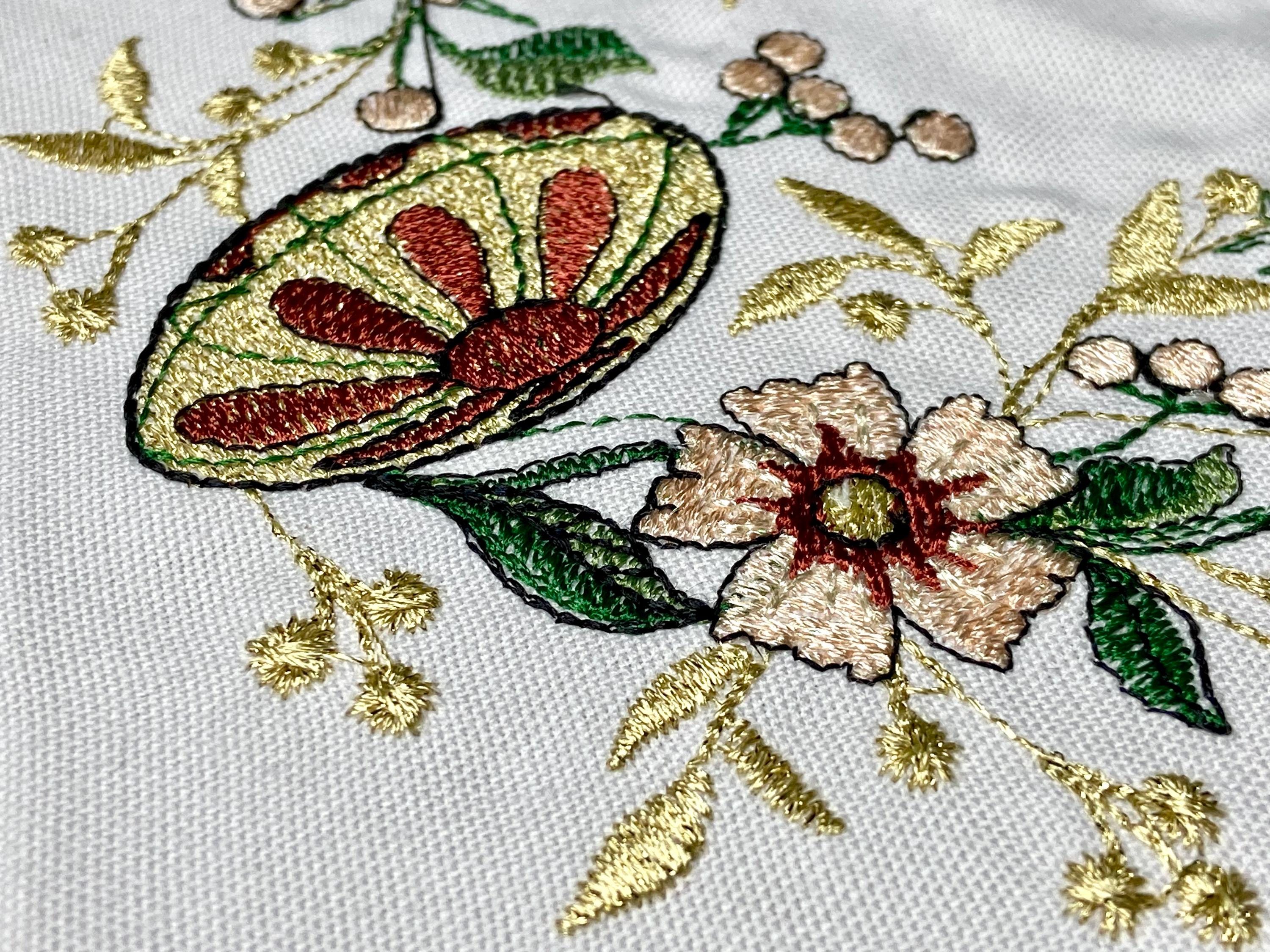 刺繍入りイースターバスケットカバー、ウクライナのルシュニク