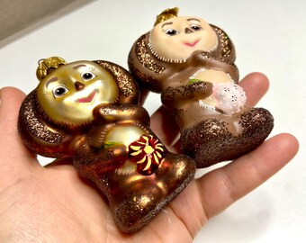 Gena Crocodile and Cheburashka, Ukrainian Glass Christmas Tree