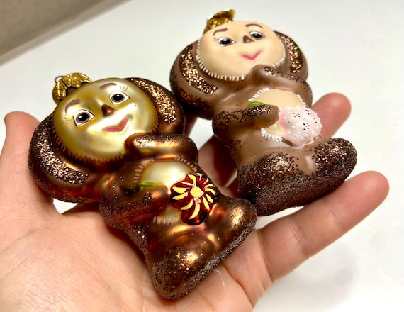 Gena Crocodile and Cheburashka, Ukrainian Glass Christmas Tree