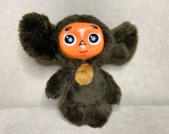 Big Cheburashka vintage Soviet toy, Old Soviet Russian cartoon character, чебурашка, cheburashka plush doll USSR, チェブラーシカ