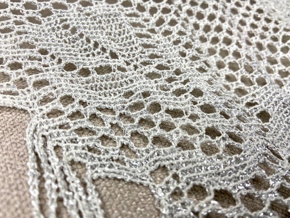 Vintage silver lurex lace flamenco cover up, brid… - image 9