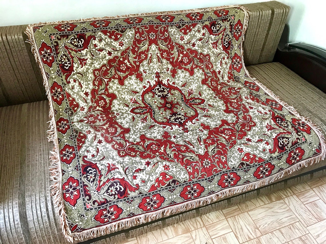 Vintage German tapestry tablecloth retro table cover with Etsy