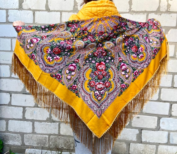 Scarfs For Women Clearance Russian Babushka Scarf Shawl Wrap Traditional  Retro Ukraine Style Printed Tassels Long Scarfs