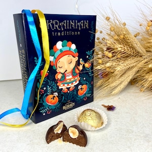 Box of Ukrainian chocolates, Ukraine candy magic box, Ukraine Christmas gift, assortment set Slavic candy