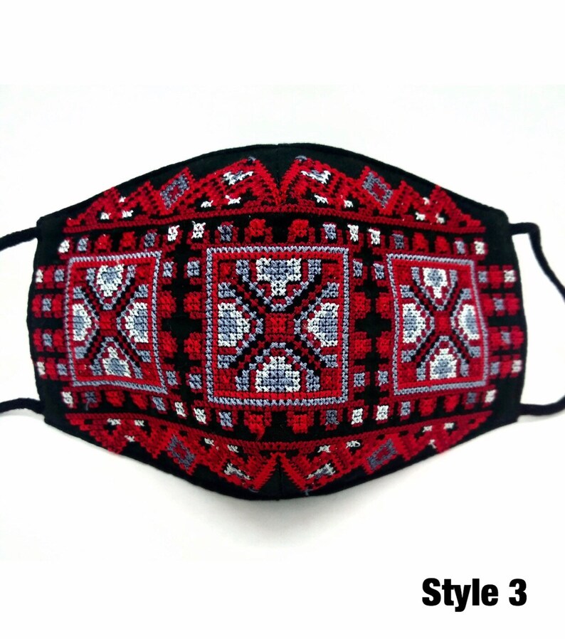 Ukrainian Face Mask Embroidery 2 Layers Cotton Ukraine Etsy