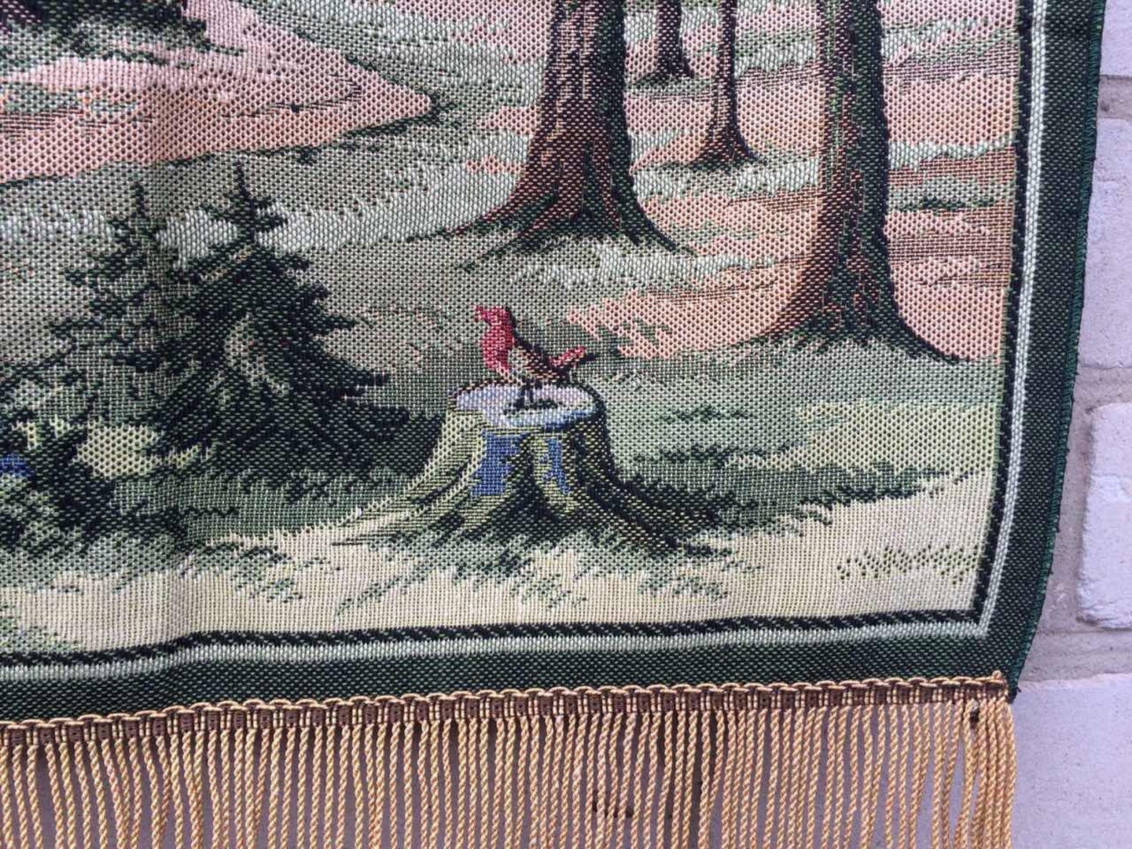 Vintage German cotton wall tapestry fairy tale little red Etsy