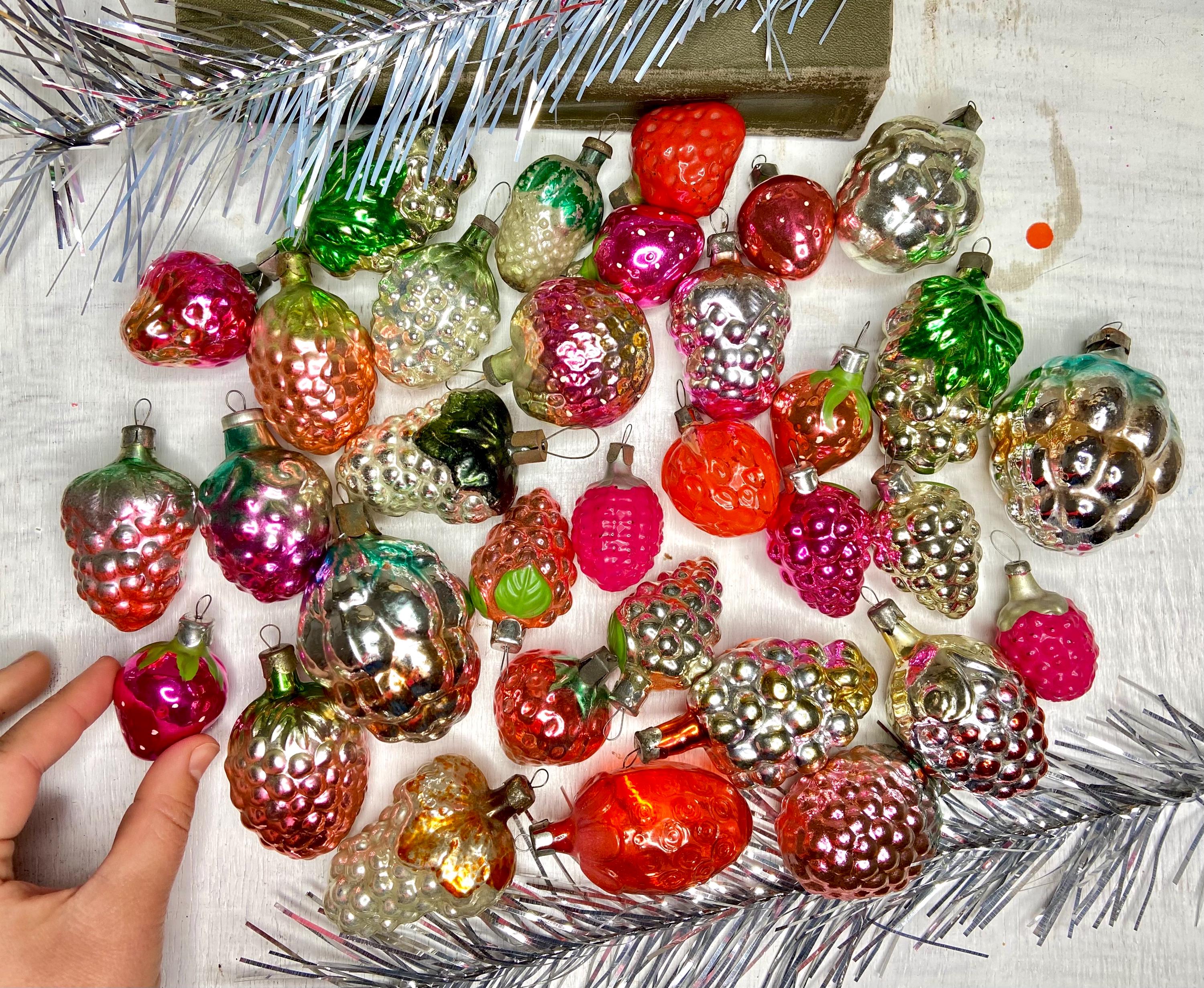 クリスマス　ガラスオーナメント 5個セット　ソビエト　ヴィンテージ クリスマス ガラスオーナメント ソビエト ロシア ビンテージ ミニ BOX