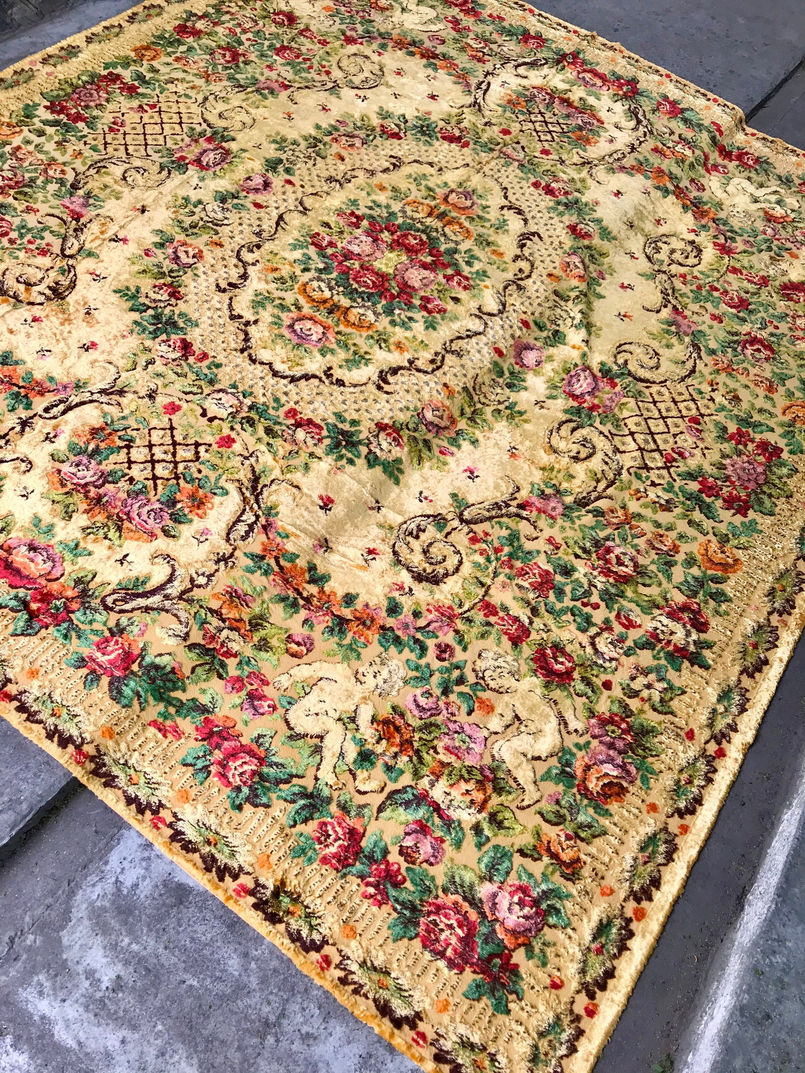 Large Square Velvet floor wall thin Rug Italian luxury Etsy