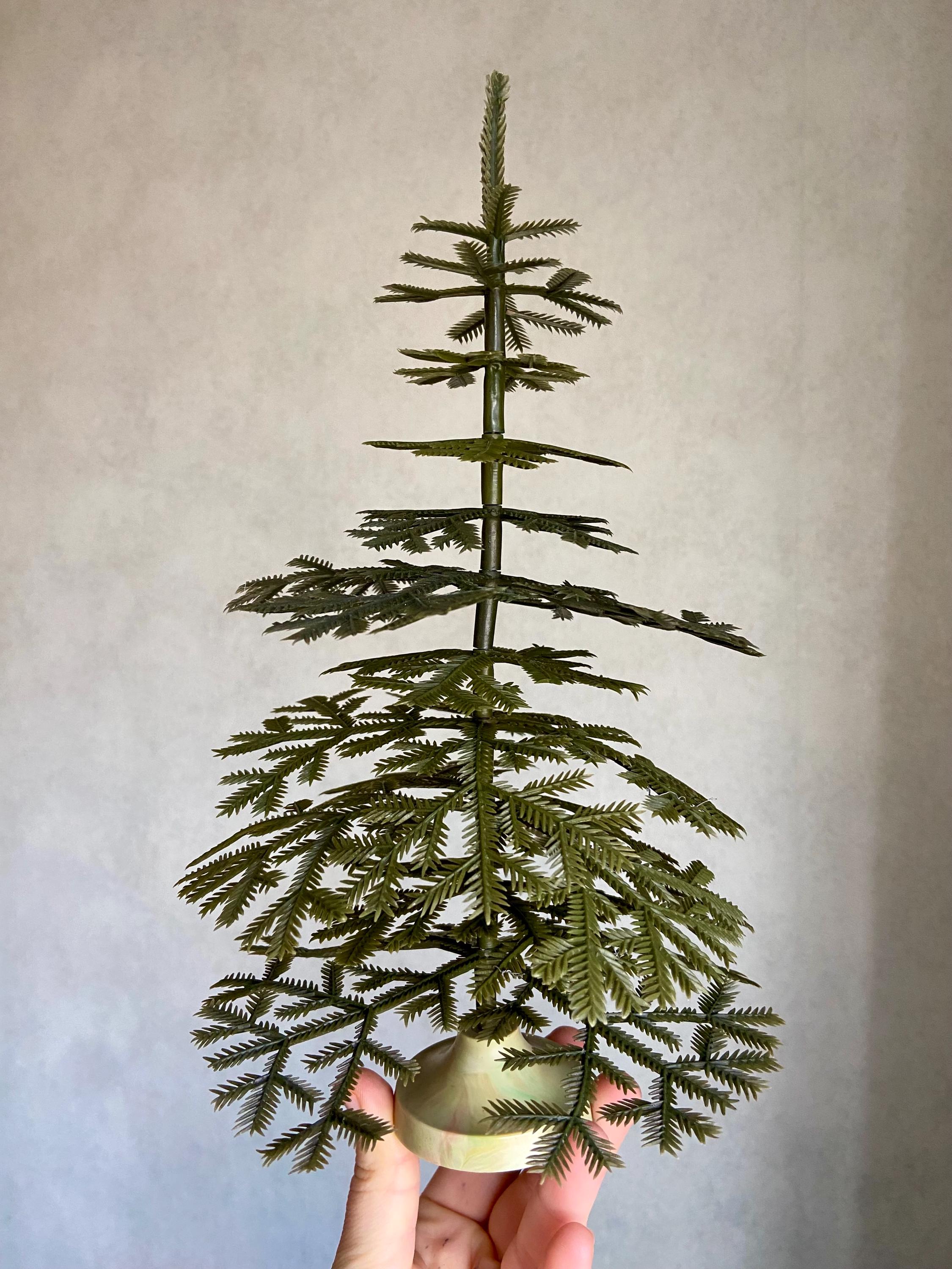 80s Mini Soviet Vintage Artificial Christmas Tree, Small Faux
