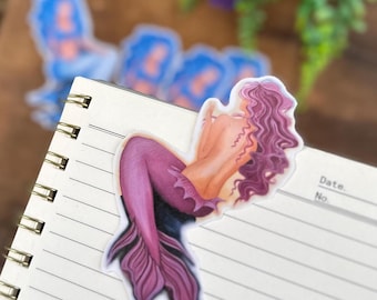 Mermaid Sticker, Book sticker, artsy, Gift for book lover, Gift for journaling, writing, Scrapbooking, planners, cute, mermaid,handmade,gift