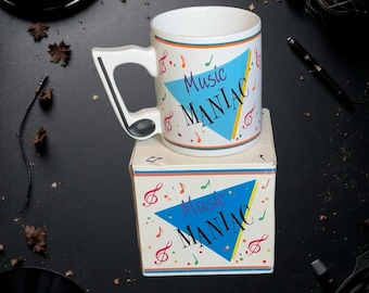 Papel Freelance Vintage New in Box Music Manic Mug Cup w Music Note Handle