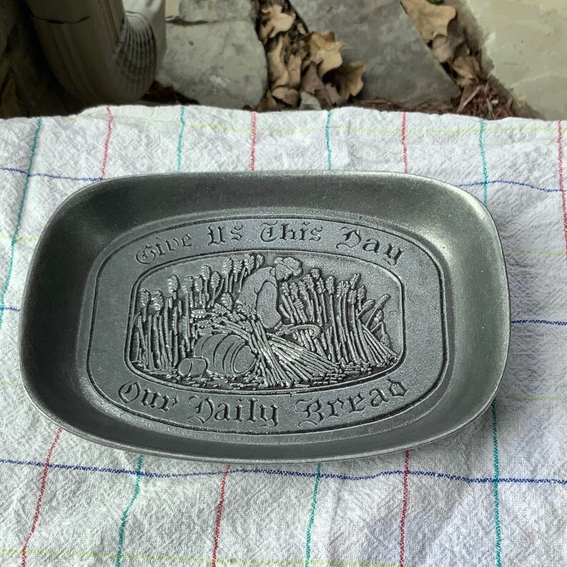 Wilton Pewter Give Us This Day Our Daily Bread Plate Tray Etsy