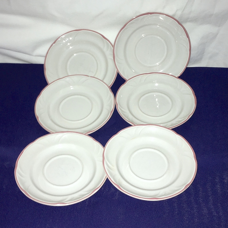 7 Vintage Victoriana Saucers Plates CHD Japan 1988 White With Etsy