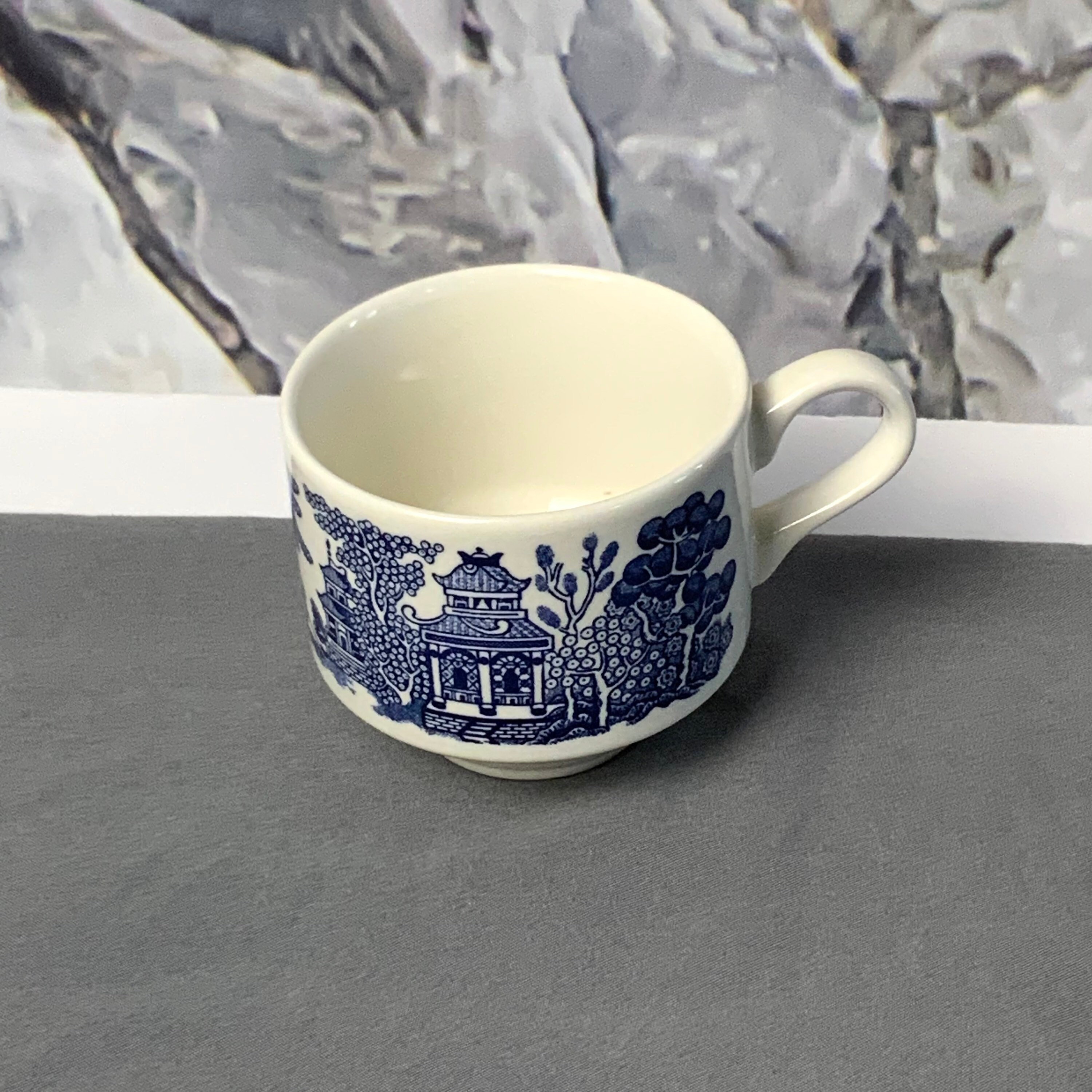 4 Blue Willow Churchill China Teacups Made in England Etsy