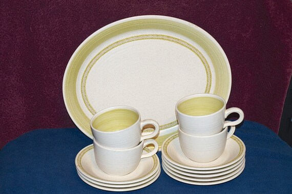 Franciscan Hacienda Gold Geometric Design White Saucer