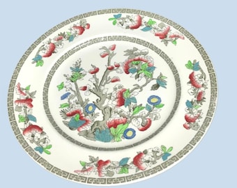 Vintage Johnson Bros Indian Tree Plate England Floral Greek Key 10”