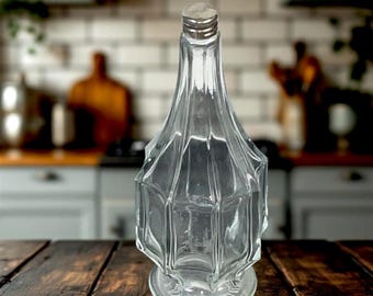 Vintage Le Dandy D’Orsay Art Deco Paneled Glass Perfume Bottle 6” Tall;