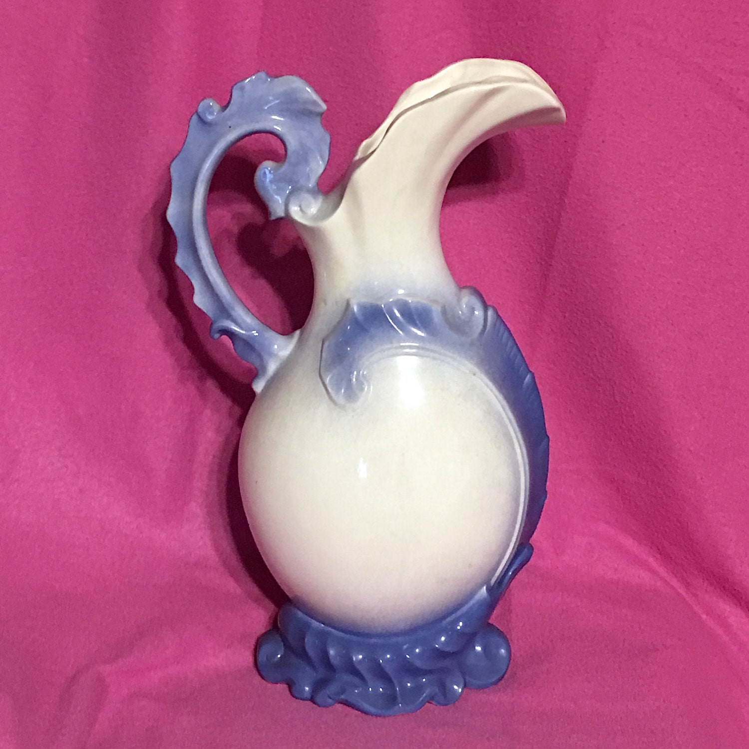 Vintage Albertas Large Ceramic Ewer Pitcher White with Etsy