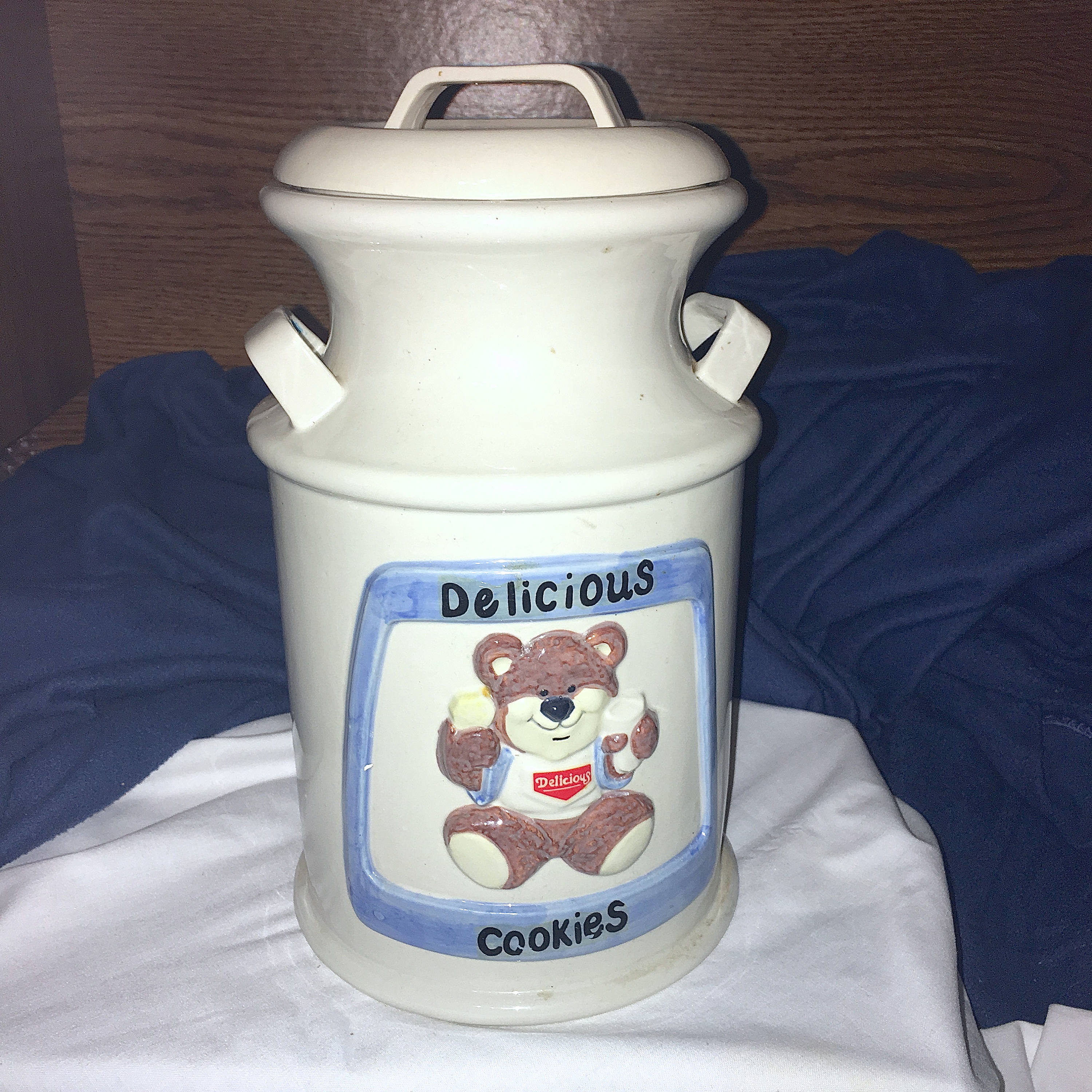 Vintage Large White Ceramic Milk Can Shaped Jar Canister Etsy