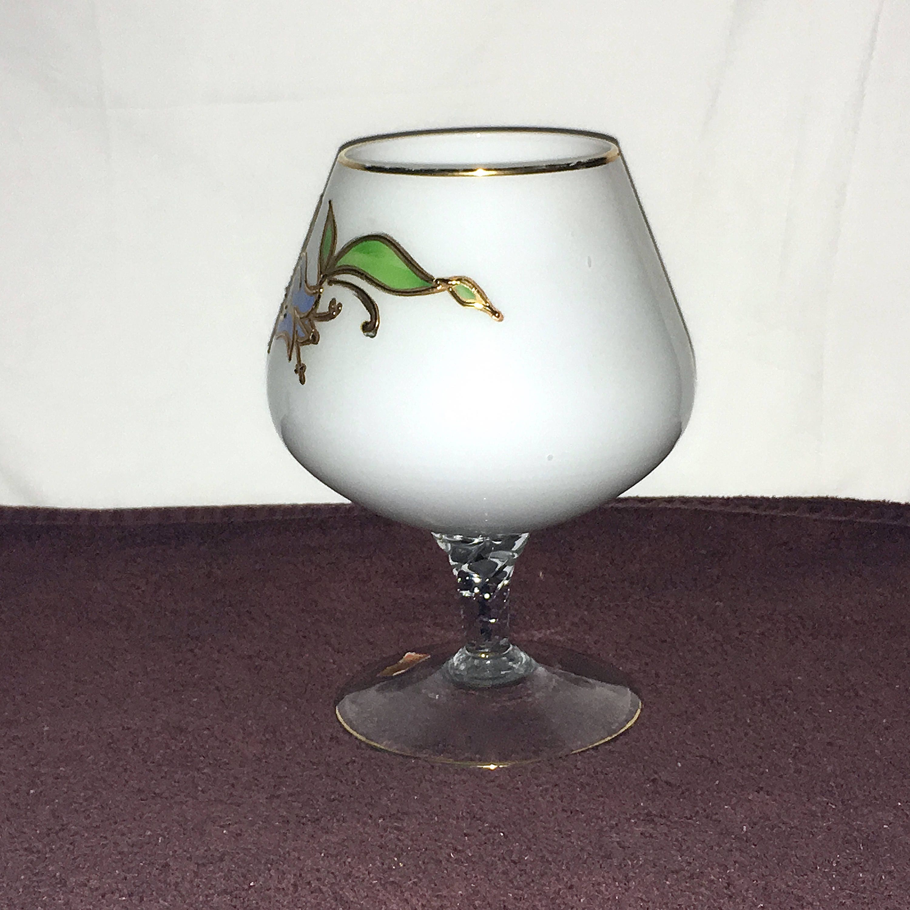 Norleans Stemmed Goblet Globe Glass Vase Gold Trim Hand Etsy UK