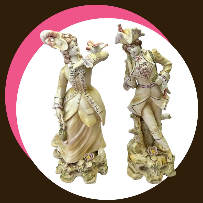 Andrea Sadek Vintage/antique Porcelain European Colonial Man Woman ...