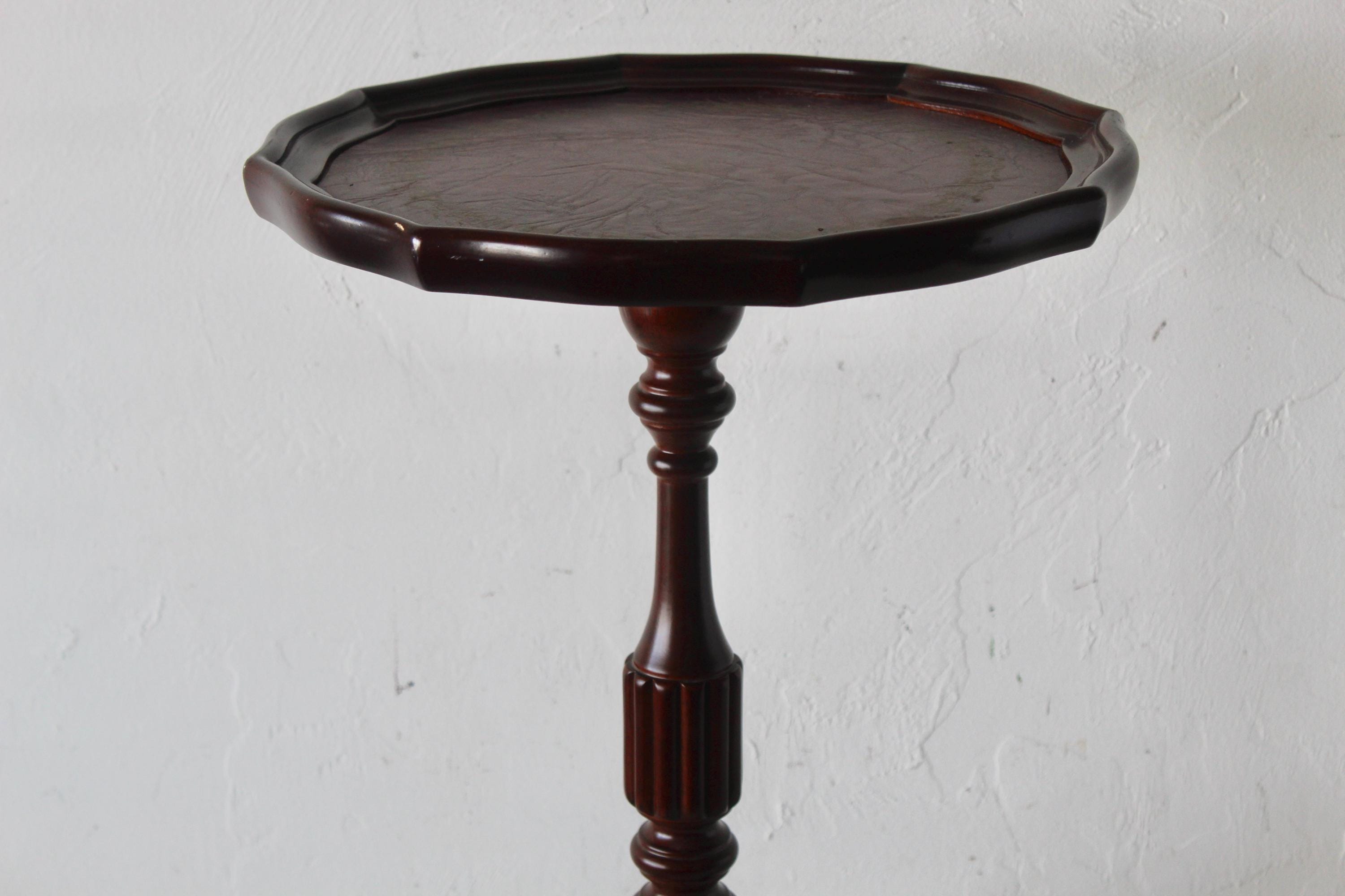 Vintage Bombay Co Victorian Style Embross Leather Top Tripod