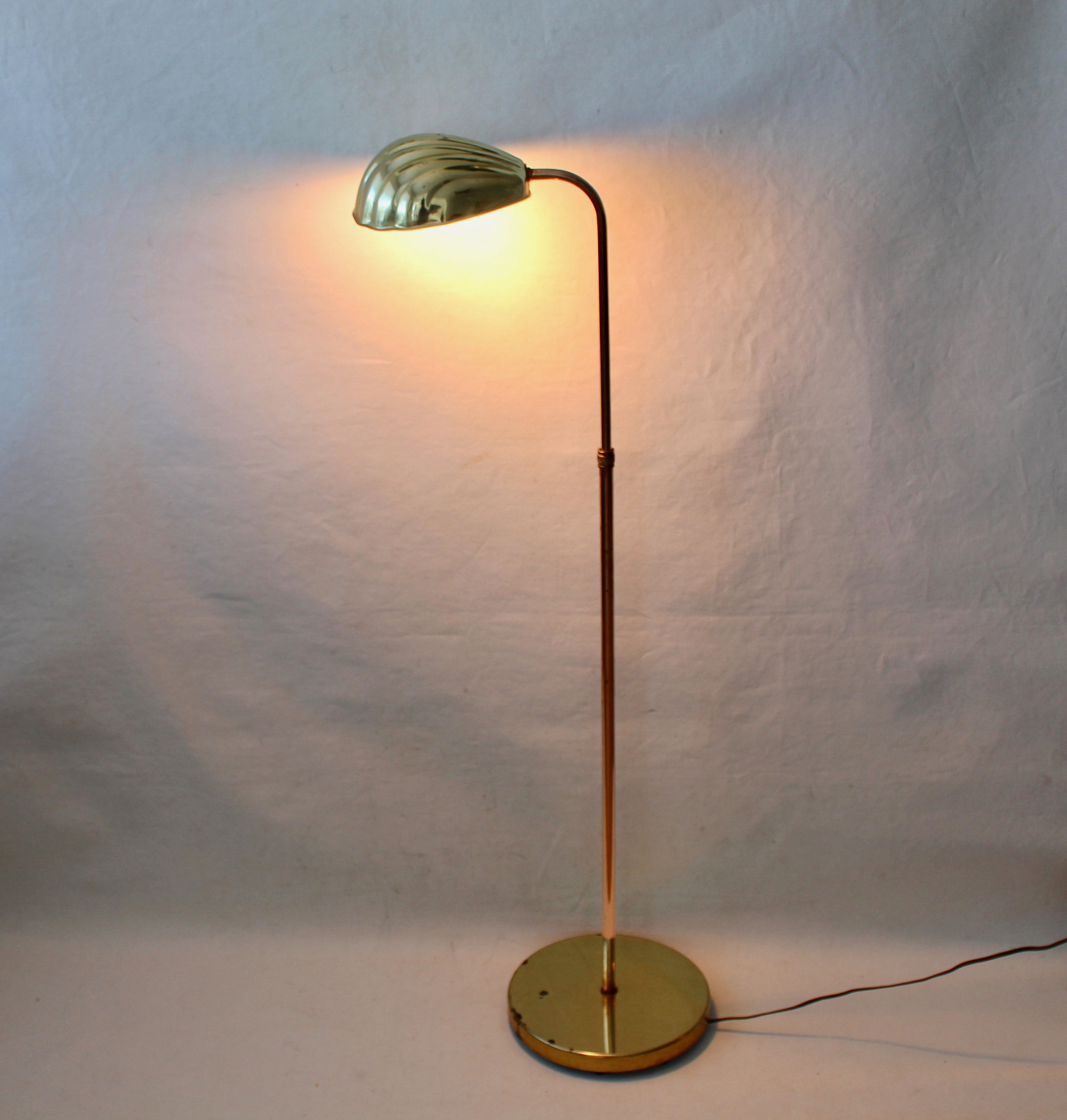 Vintage brass shell floor lamp best sale
