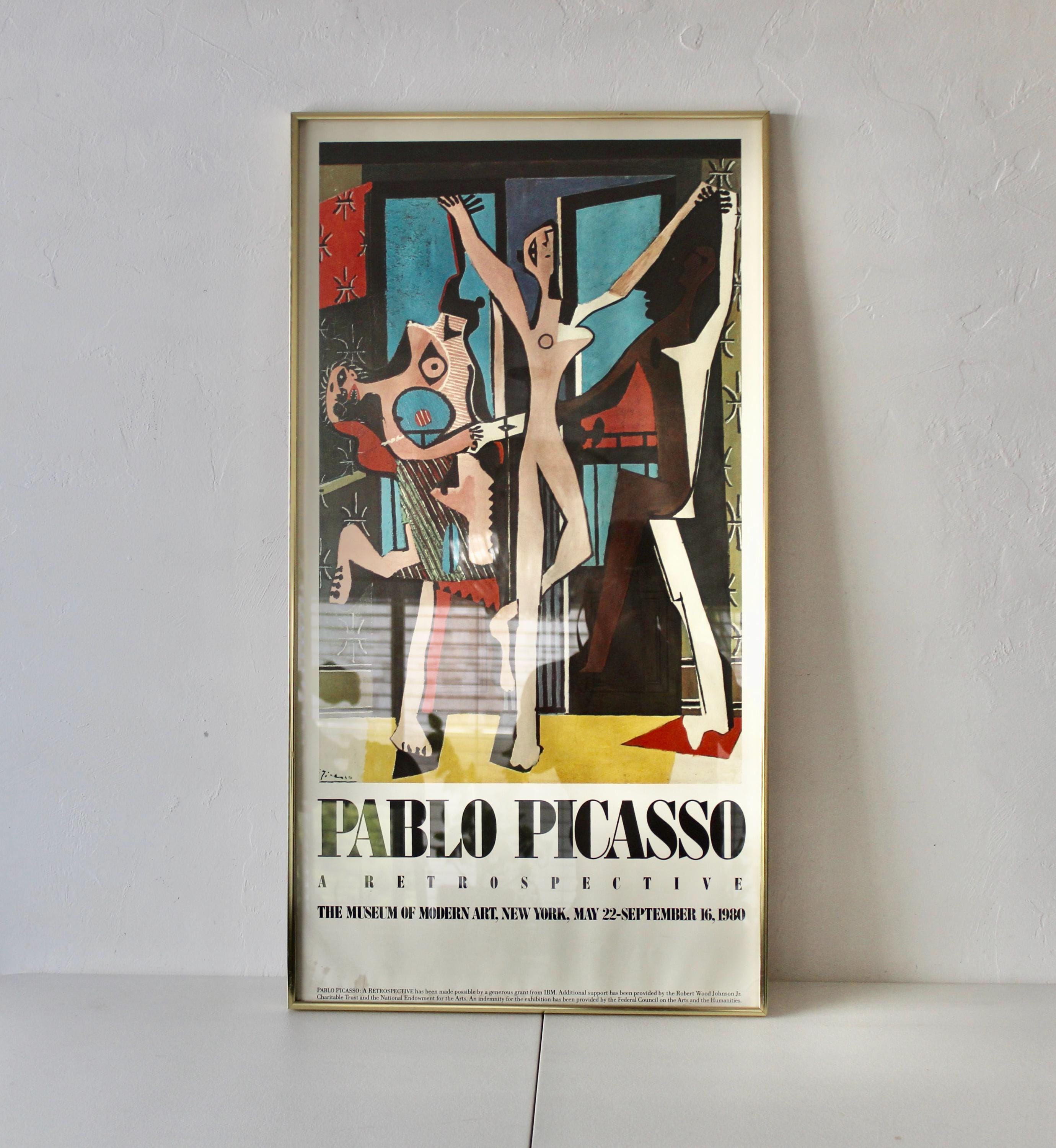 パブロ・ピカソ回顧展 1980年 MOMA ニューヨーク ヴィンテージ 額入り 