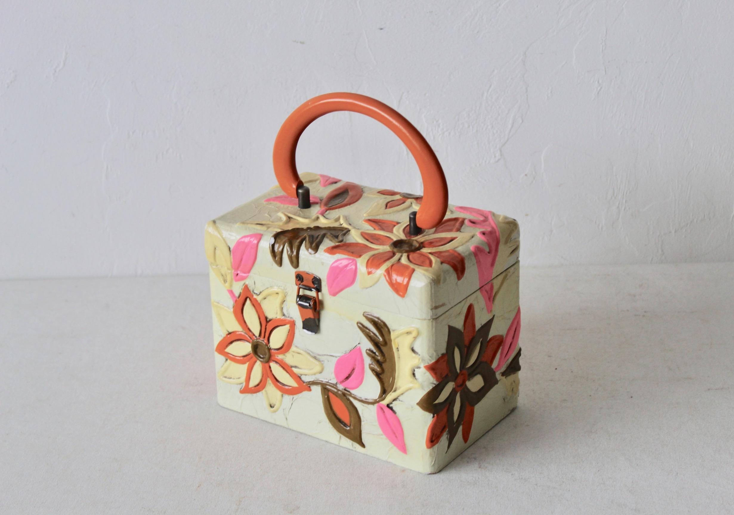 Vintage 1970 Lady London, NYC Handmade Psychedelic Painted Flower