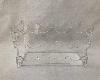 Vintage Mid-Century Modern Lucite Acrylic 6 Bottle Wine Rack