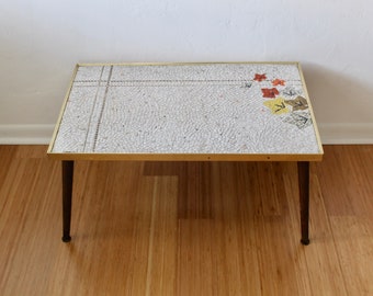 Berthold Müller Style Faux Mosaic Top Rectangular Coffee Table Vintage Mid-Century