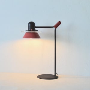 Postmodern Memphis Design School Style Metal Glass Rubber Desk Table Lamp