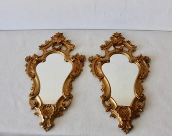 Italian Rococo Style Gilt Molded Wall Mirrors-a pair