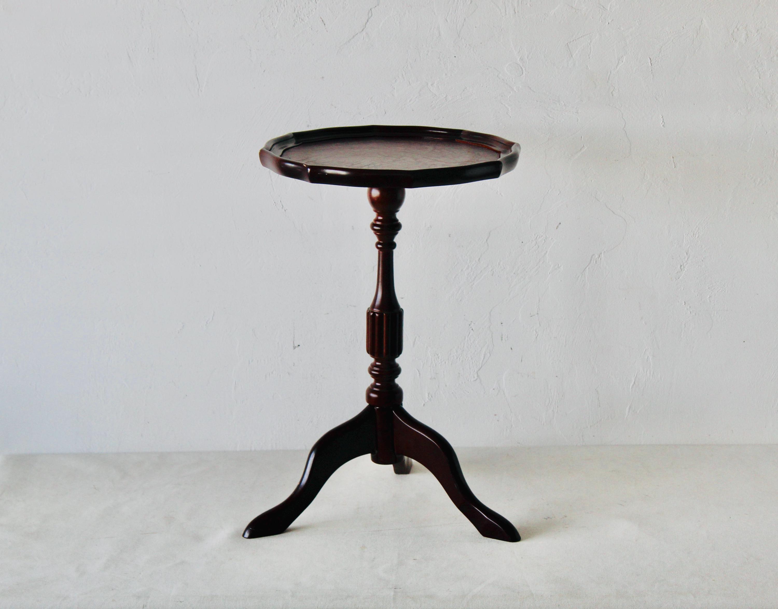 Vintage Bombay Co Victorian Style Embross Leather Top Tripod