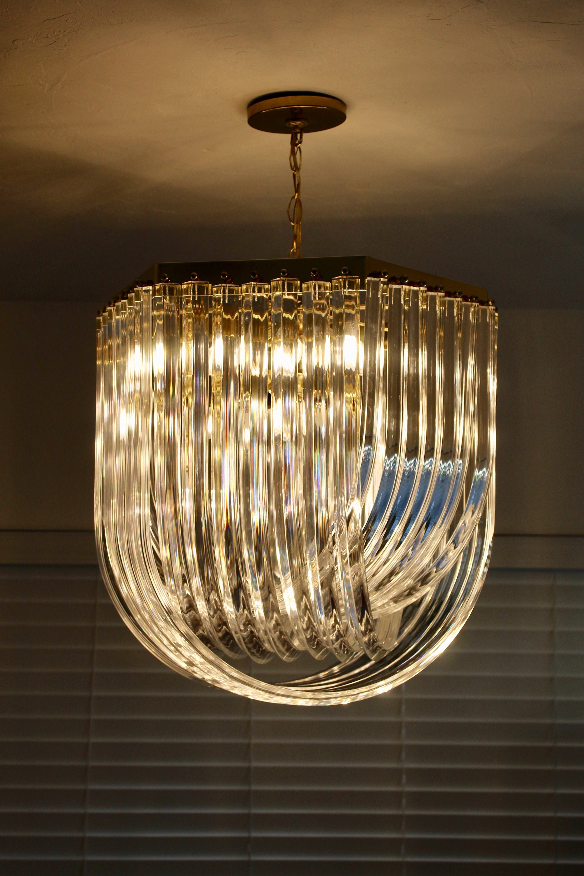 Lucite ribbon cheap chandelier