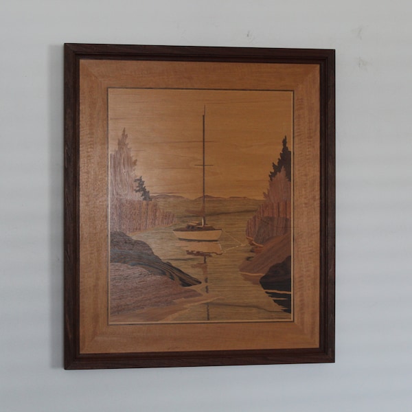 Wood Inlay Picture Etsy