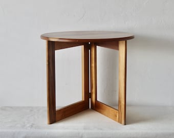 Adrian Reed for Princes Design Works Style Round Wood Foldable Side Table