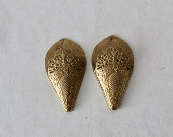 Brass Ornate Decorative Wall Pockets Planters Sconces Vintage Mid Century-a pair