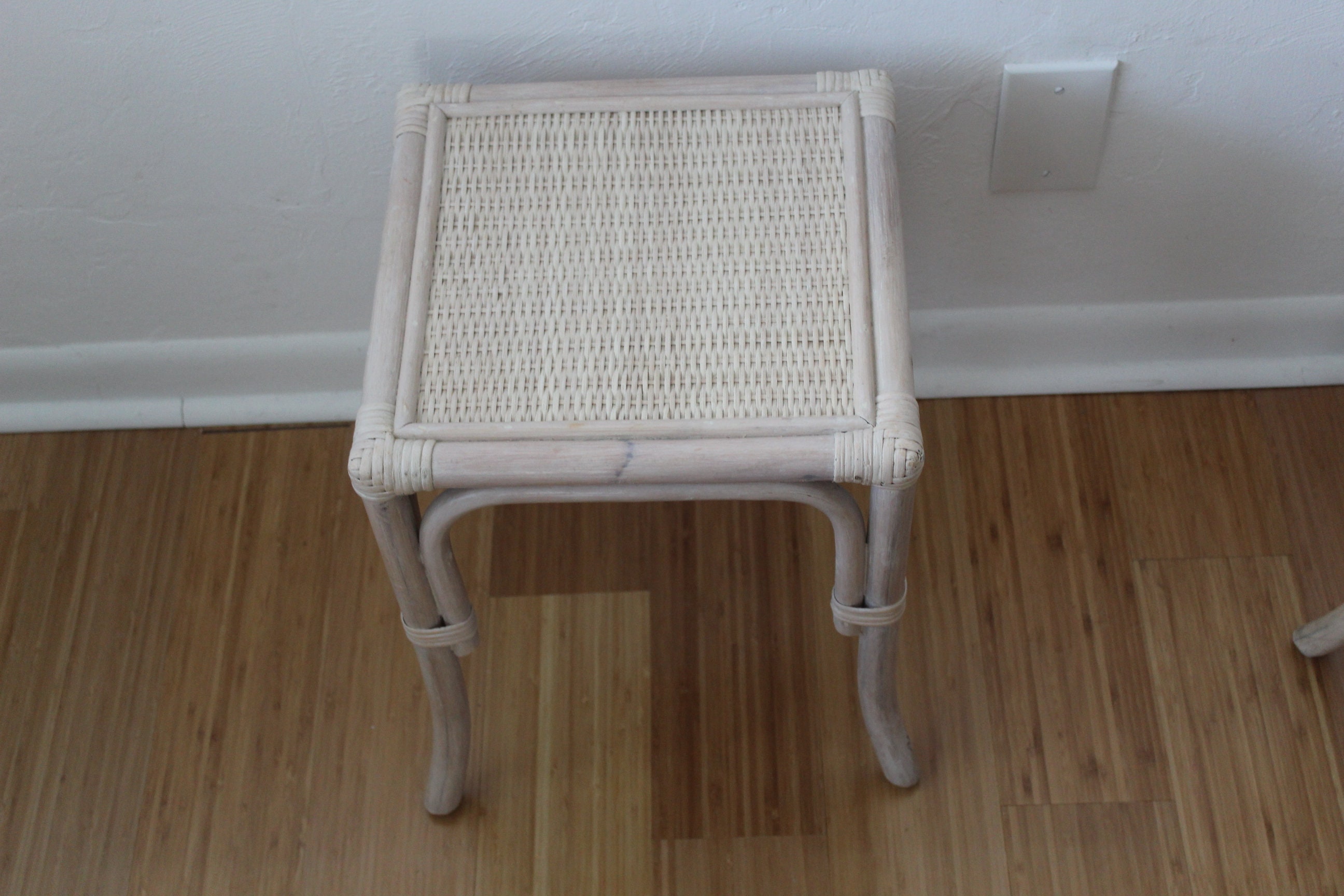 Coastal Bamboo Rattan Rectangular Nesting Tables-set of 3 - Etsy