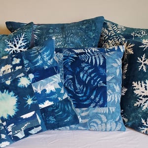 Cyanotype Pillow Cover ~ 16&quot; x 16&quot;