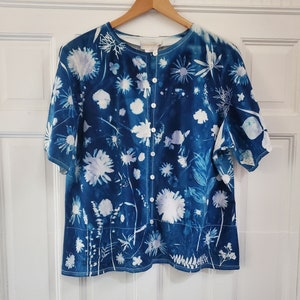 Mary Cyanotype Blouse ~ XL