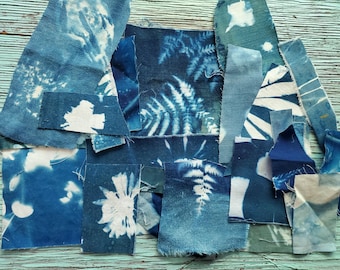 Cyanotype Paper & Fabric Scrap Bundle