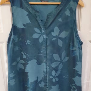 Polly Cyanotype Printed Top ~ M