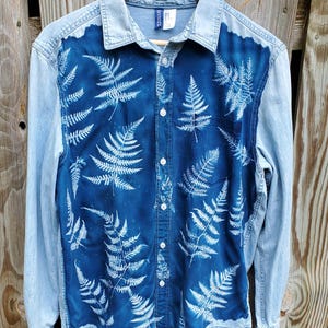Fern Cyanotype Button Down ~ Medium