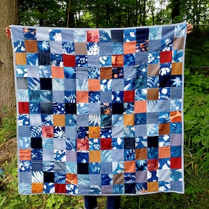 Fallen Leaves Cyanotype Blanket