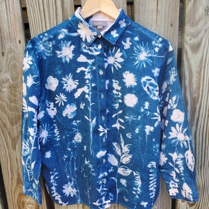 Carmen Cyanotype Top ~ XS Petite