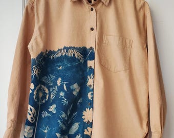 Cyanotype Floral Shirt~M