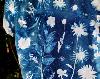 Sarah Cyanotype Wrap Top ~ XS