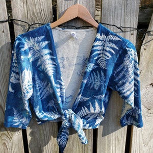 Sally Cyanotype wrap top ~ XS/S